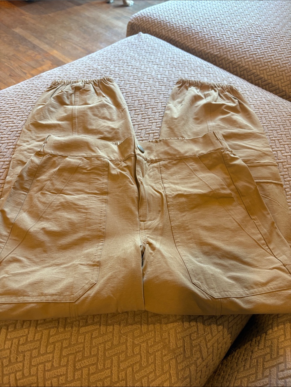 CAbi Cropped Utility Pants in Tan